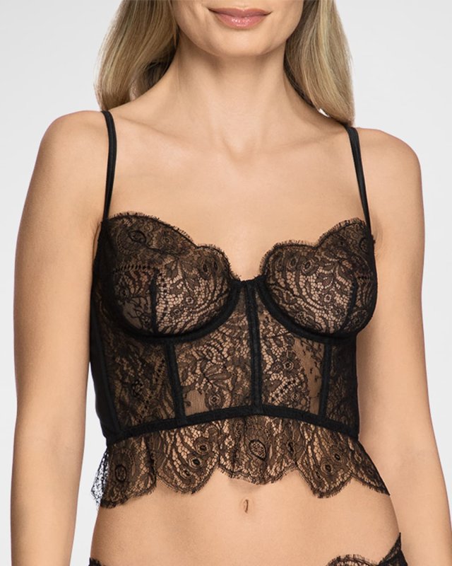 Scalloped Lace Half-Cup Bustier